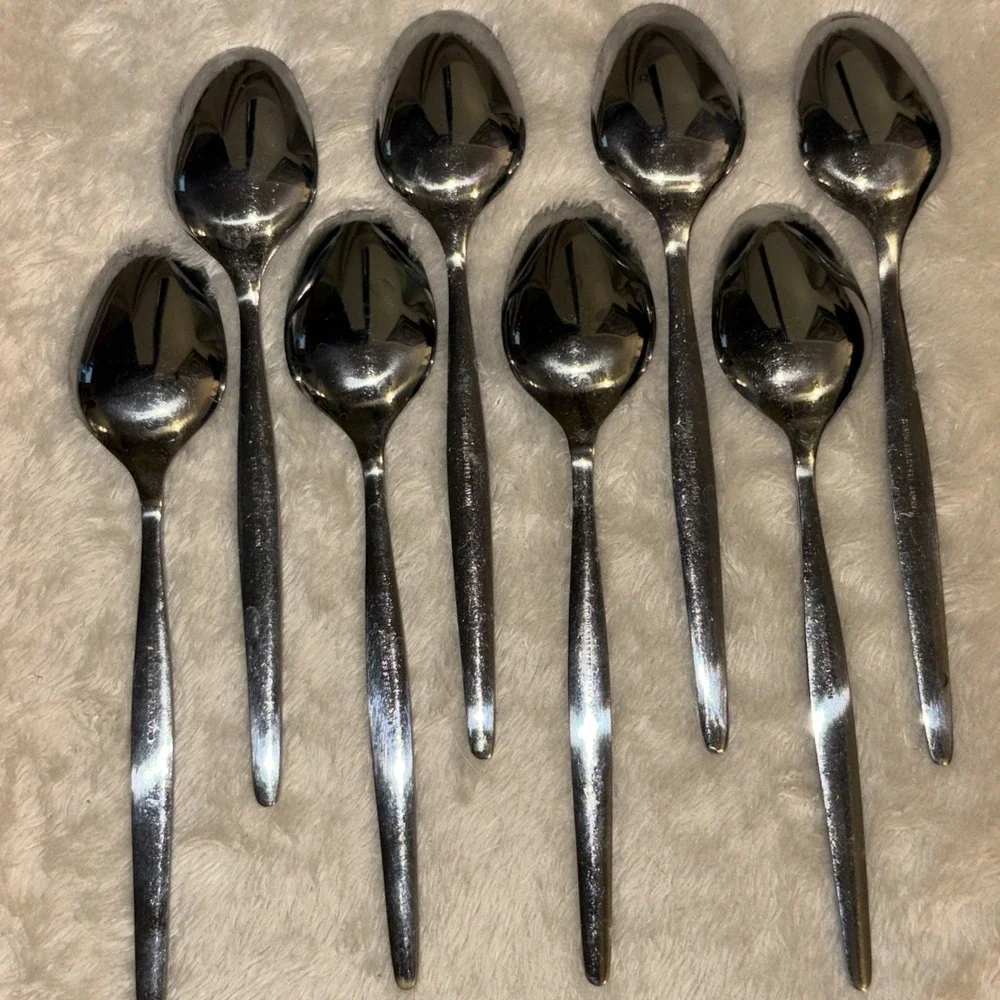 National Stainless CHEVIOT 8 Spoons Vintage MCM